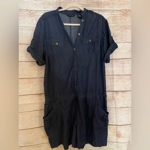 NY&CO denim cargo romper - size large